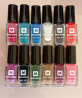 12 Pcs Miss Rose Peel Off Nail Paint Set Assorted Colors Easy To Apply Nail Polish