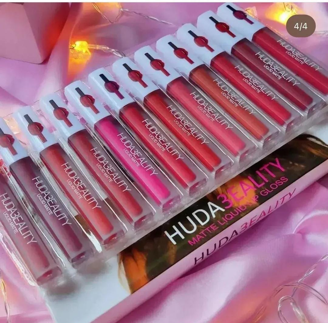 Pack Of 12 Multicolor Lip Gloss Huda Beauty For Girls And Women 2