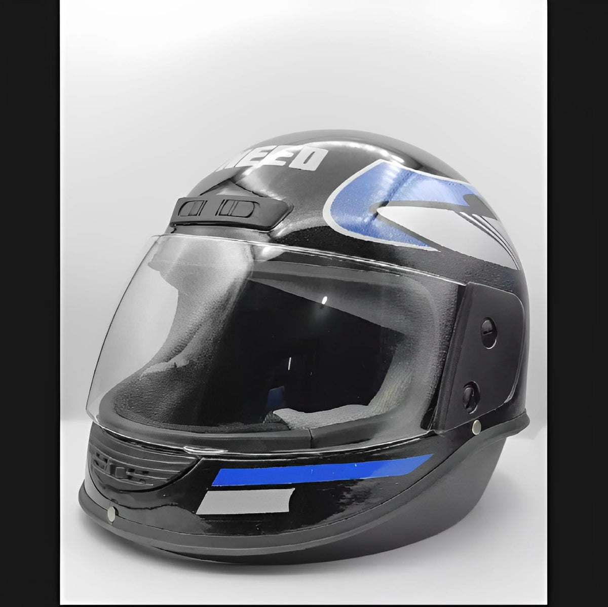Uneed Bike Helmet unbreakable - Black - Transparent Visor - Motorcycle Helmet - Motorbike Helmet - Black