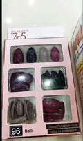 96 Pcs Nails Without Glue Or Sticker Random Color