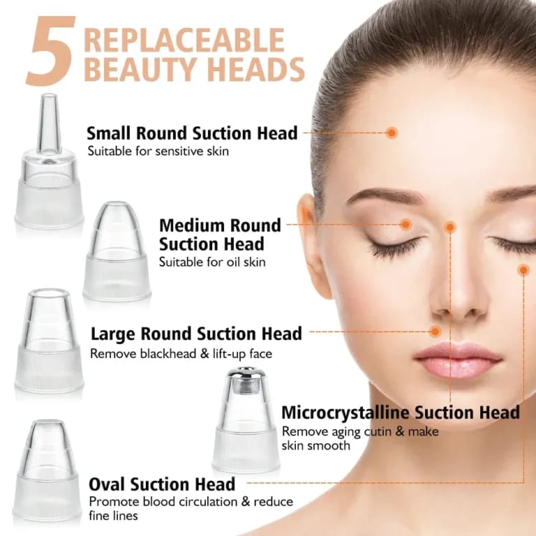 Face Vacuum Suction Blackhead Remover Pore Cleaner Electric Deep Cleansing Tool For Nose Amp Face