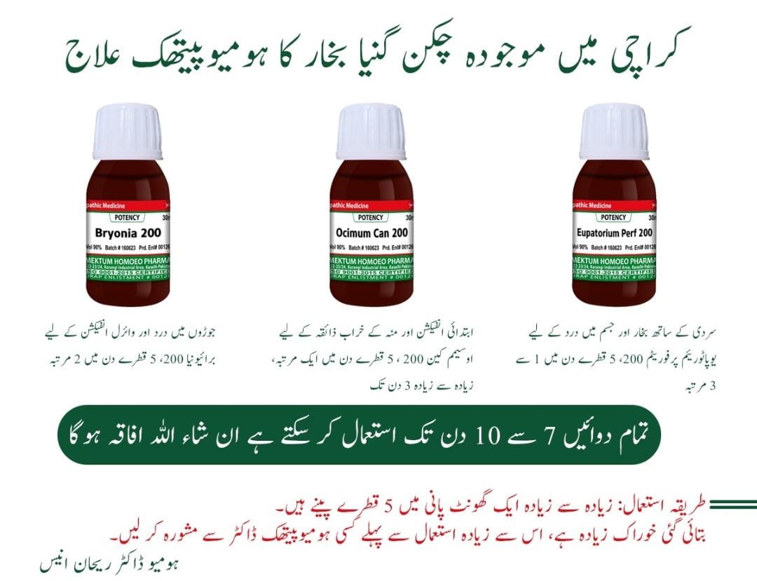 Homeopathic Treatment for the Current Chikungunya Fever*