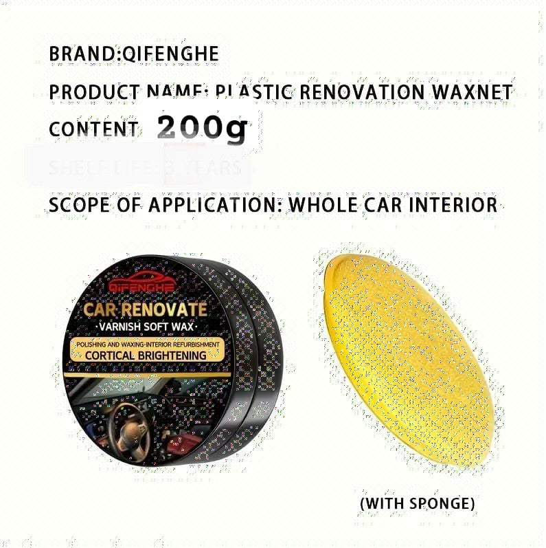 Qifenghe Car Plastic Restorer Auto Interior Amp Panel Renewal Wax Coating Agent Car Wax Car Wax Polish 200Gm Sponge