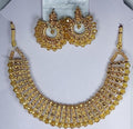 Colorful chowker neckless and  crystal round earrings  jewellery set for girls, womans - Black