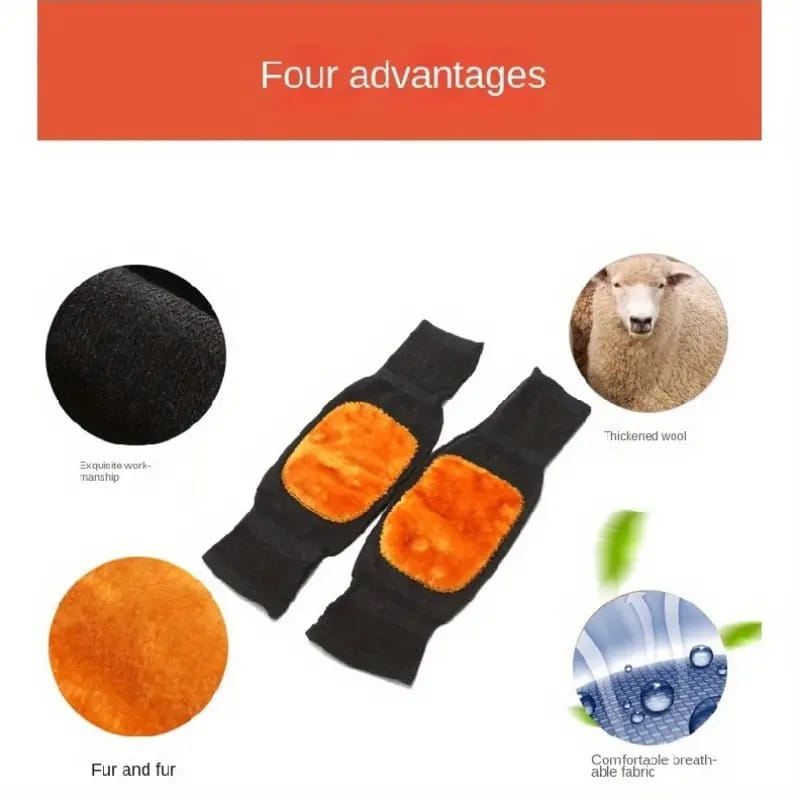1 Pair Knee Warmer Woolen Knee Cap For Men And Women Random Design