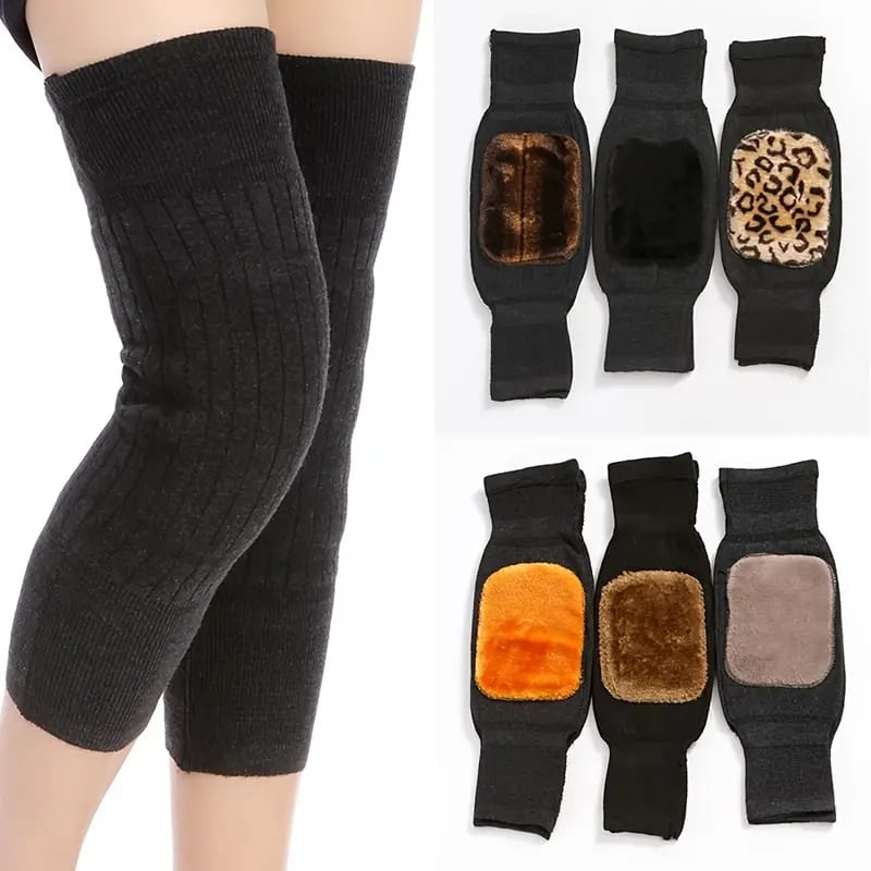 1 Pair Knee Warmer Woolen Knee Cap For Men And Women Random Design