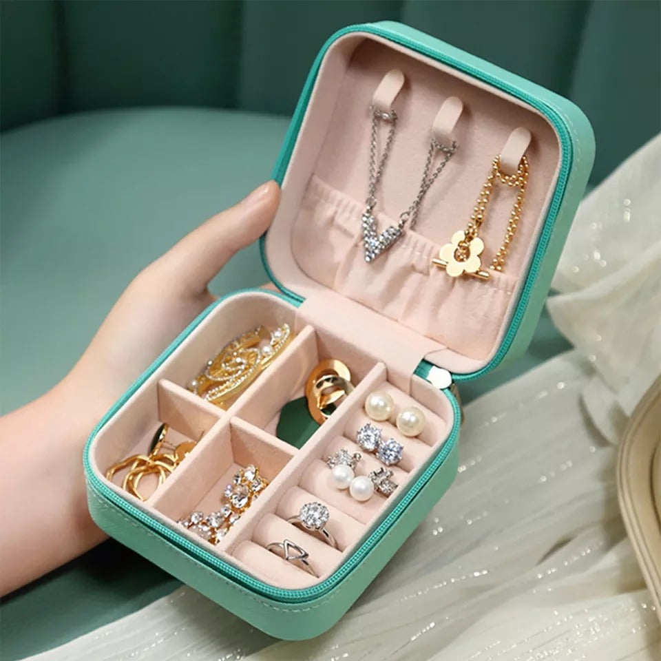 Travel Leather Pocket Jewellery Organizer With Box Mixrandom Color