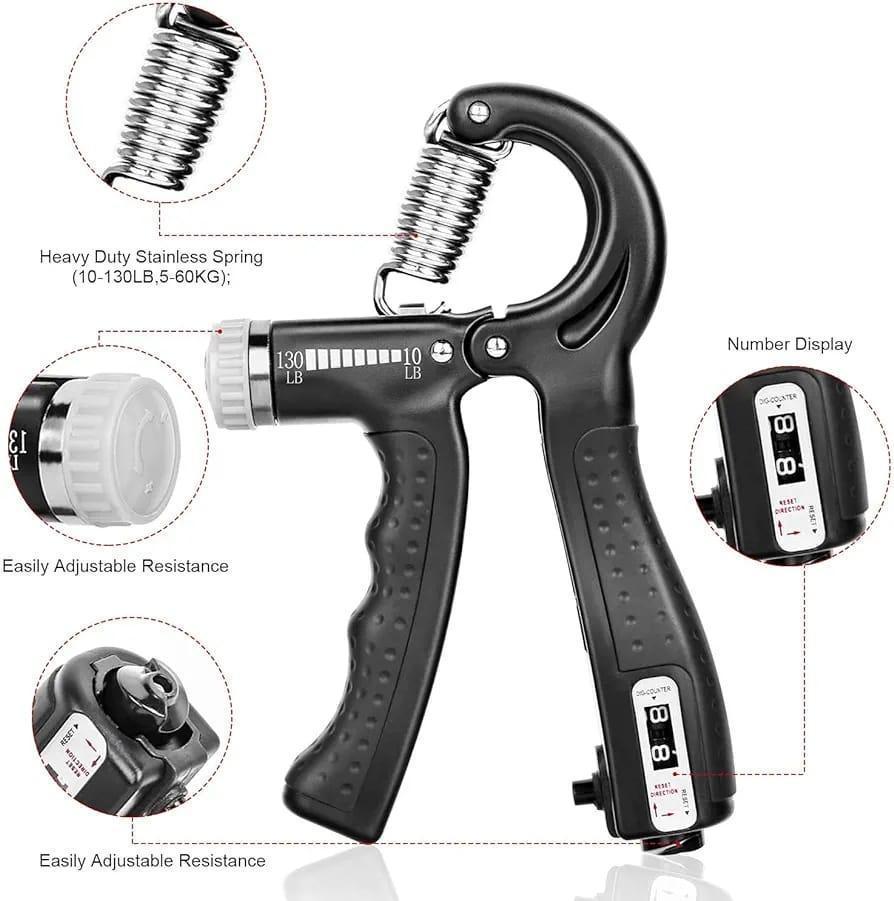 Hand Grip Strengthener Adjustable Resistance Wrist Strengthener Forearm Gripper Hand Workout Strength Trainer With Counter Random Colour 3