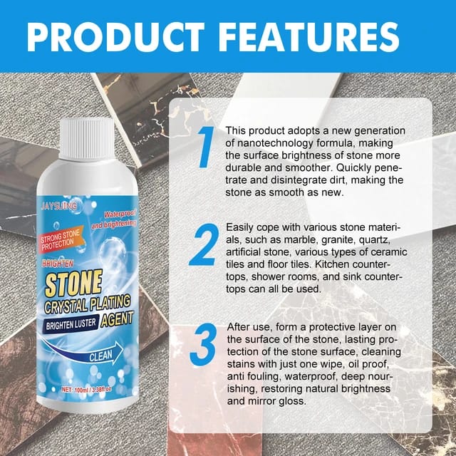 Stone Crystal Agent Cleaner Marble Cleaner And Polish Universal Stone Cleanertile Cleaner 250Ml