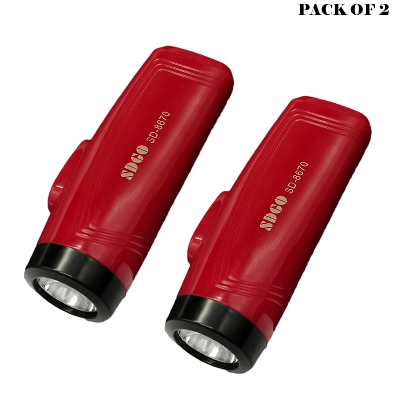 Pack Of 2 Multifunction Portable Super Bright Usb Rechargeable Flashlights Sd 8670