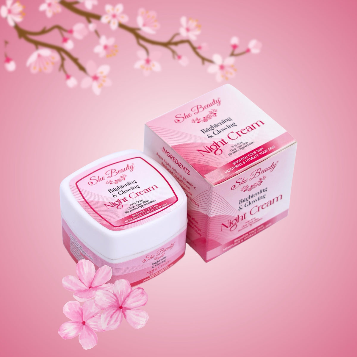 She Beauty Whitening Night Care Cream Fragrance Free Night Cream