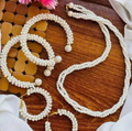 Women Pearl Elegant Jewelry Set Kangan Mala Amp Earrings Pearl Setwhite