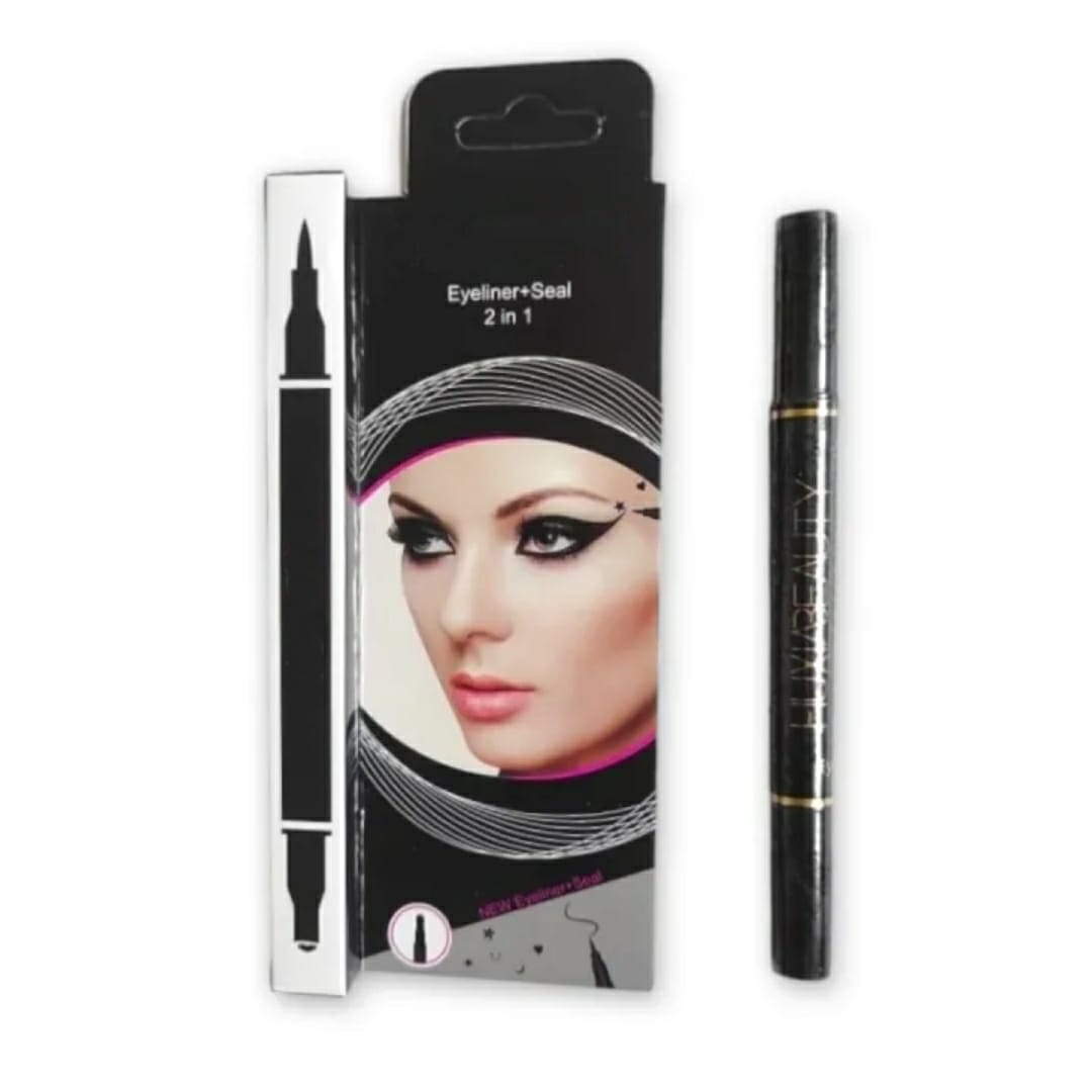 2 In 1 Double Ended Waterproof Liquid Eyeliner Seal Black