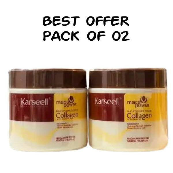 Pack Of 02 Sealed Packed Karseell Hair Mask Collagen Treatment Cream Argan Oil Amp Maca Essence 169 Oz 500Ml