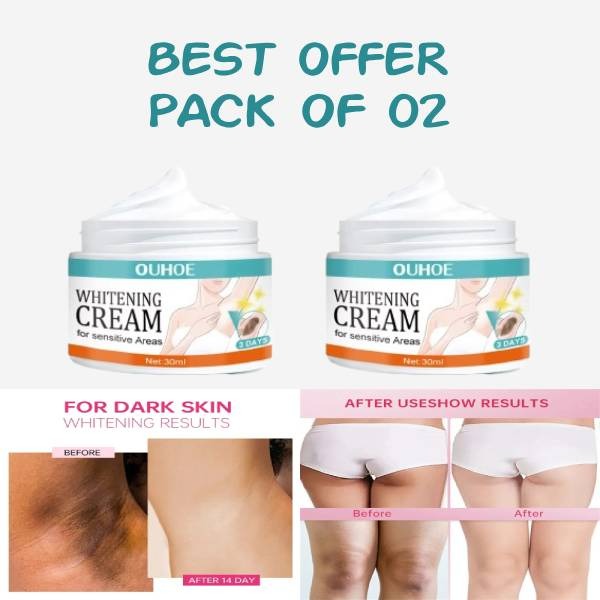 Pack Of 2 Sensitive Area Whitening Cream For Private Parts Underarms Inner Thighs And Dark Spot Lightening 30Ml