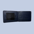 Buffalo Leather Plain Wallet Men Short Wallet Purse Small Vintage Wallets Card Holder Dark Blue