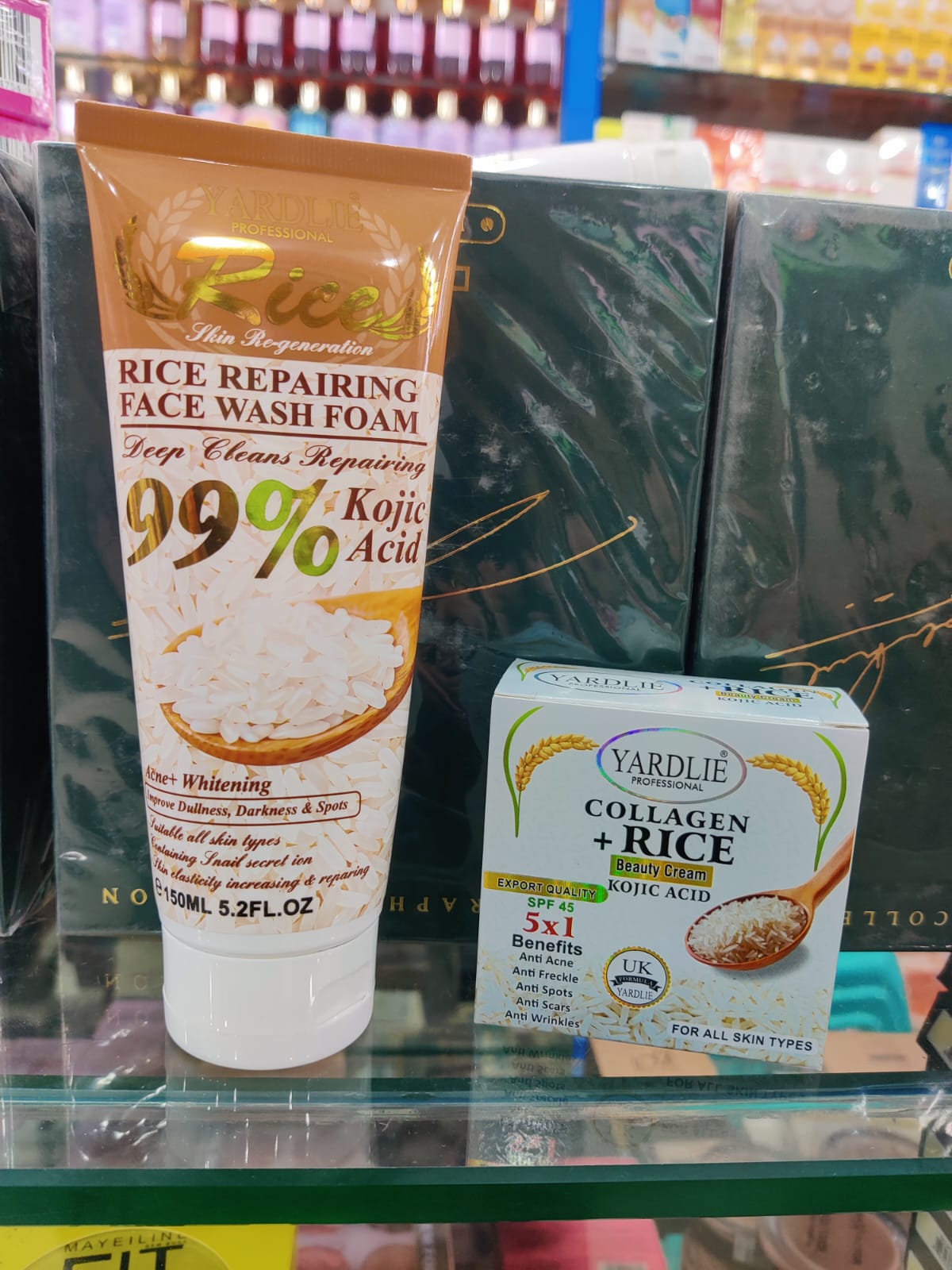 Kit 2 Pcs Deep Facial Cleanser And Repairer With Rice Extract Eliminates Fats And Impurities 150Ml Yardlie Clarifying Hyaluronic Acid Rice Scrub Collagen Beauty Cream