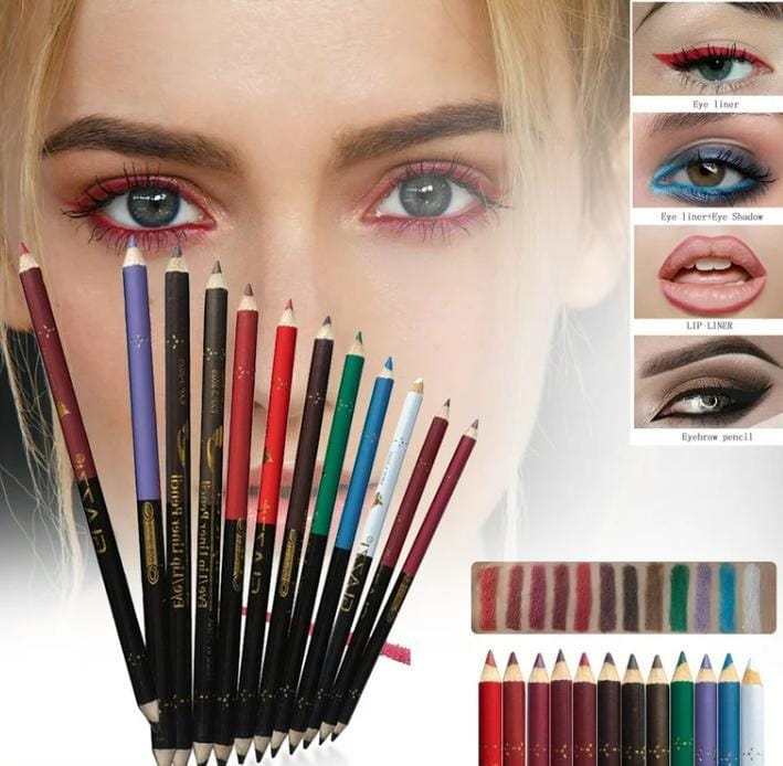 2 In 1 Colors Eye Pencil Multipurpose Package Includes 6 X Eye Pencil Random Color