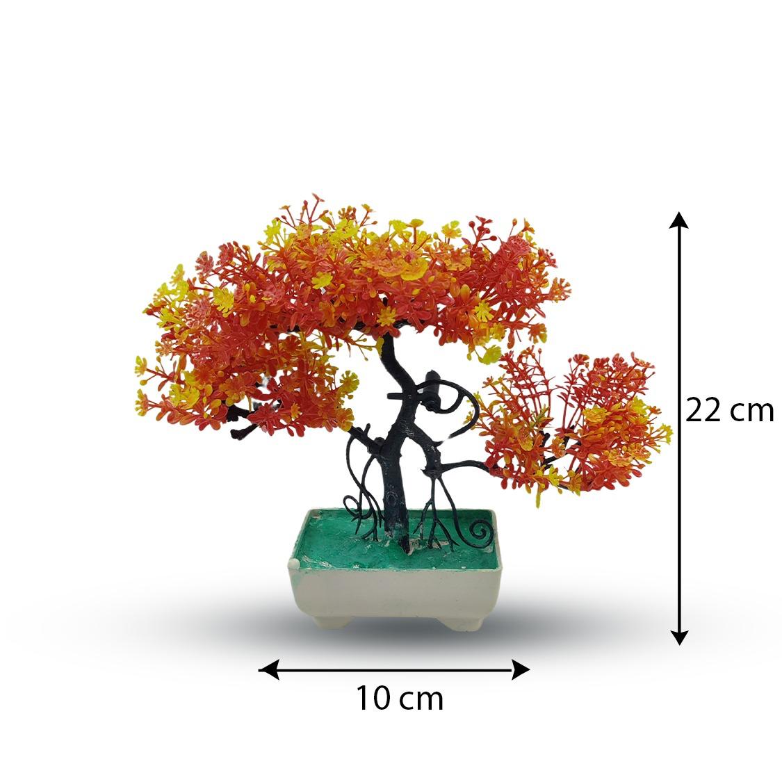 Orange Artificial Bonsai Tree Plastic Bonsai Tree Room Decor For Home Office Bedroom