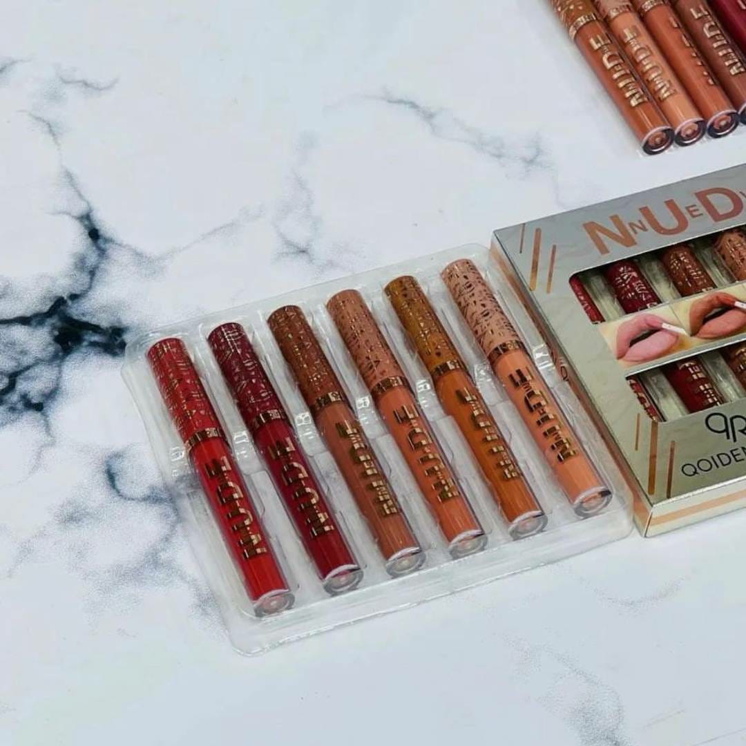 Pack Of 6 Nude High Pigment Matte Lipgloss Soft Matte Texture Hydrating Lipgloss Random Color