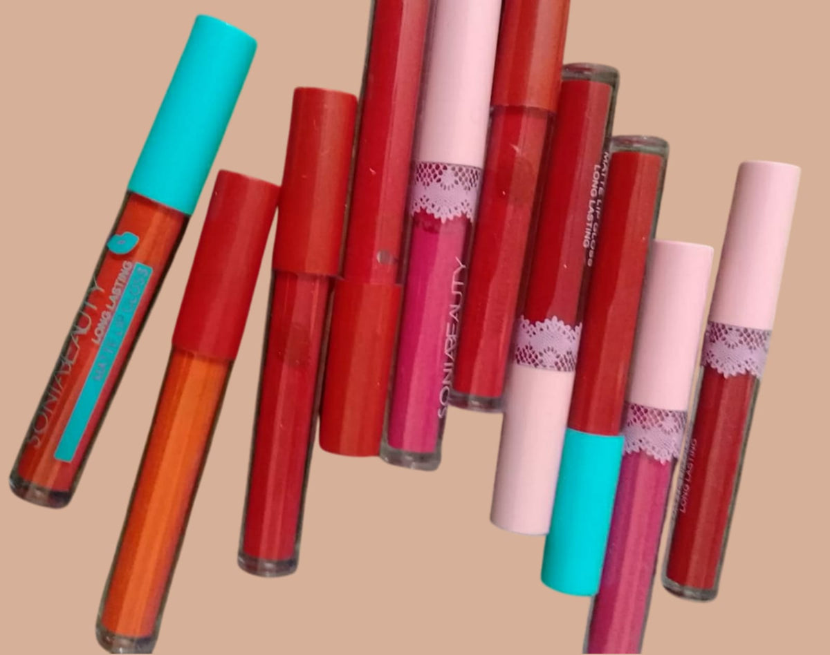 Pack of 6 High Pigment Long Lasting Matte Lipgloss Soft &amp; Matte Texture Hydrating Lipgloss (Random Color)