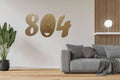 3D Wall Clock Wooden Golden Color Wall Clock 804
