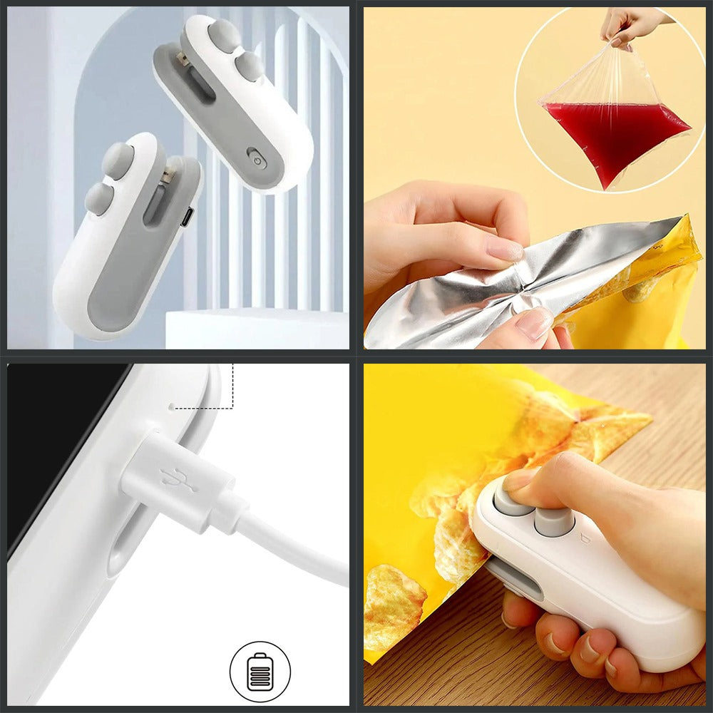 Heat Sealing Machine 2 In 1 Cutting And Sealer Usb Rechargeable Food Sealer Mini Sealer For Snack Storage Food Sealer For Chip Bags Plastic Bags Food Storage Mini Sealing Machine Random Color