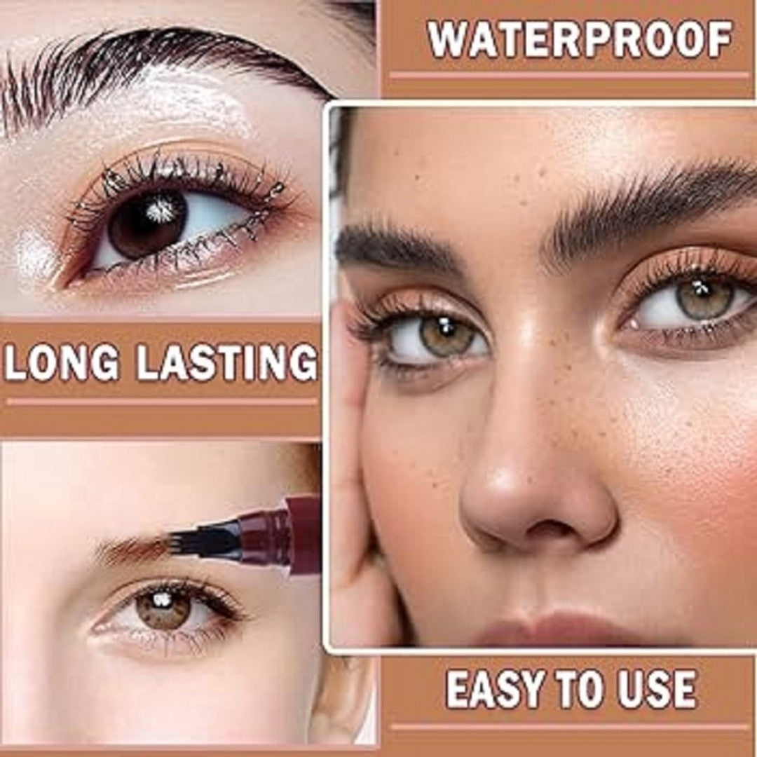 Mecow Liquid Eyebrow Pencil  24 Hours Waterproof Liquid Eyebrow Pen - Black