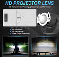 Maxgtrs Motorcycle Led Headlight Mini Projector Lens Tri Model Driving Auxiliary Scooter Spotlamp