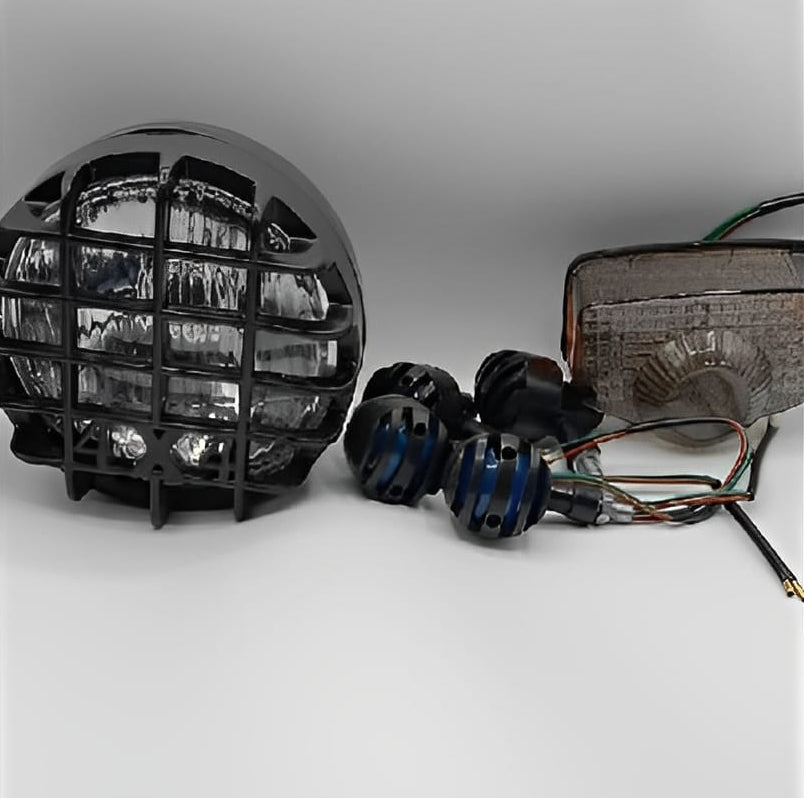 Pack Of 3 Cafe Racer Kit Items Cafe Racer Style Bike Lighting Set Headlight Taillight Amp Indicators