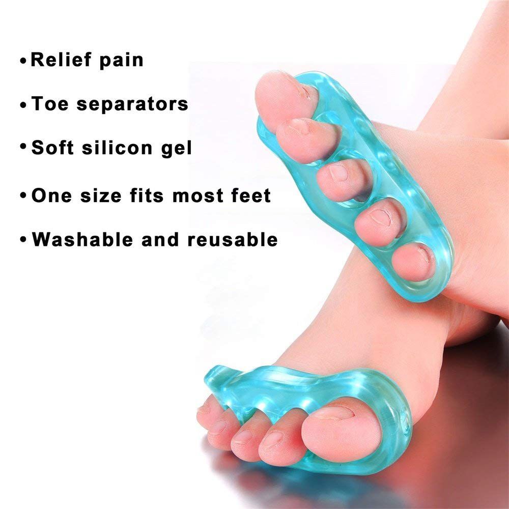 Reusable Gel Toe Separators Straighteners For Hammer Overlapping Toes Unisex Random Color