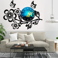 3D Wooden Flower Clock With Esthetic Dial Wall Clock | Best Quality Wall Clock For Home Decor | Home Decor Clock 25 inch - Without Light