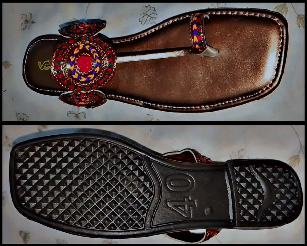 Kolhapuri Slipper Design No. 25-80 – Elegant Brown Handcrafted Footwear (With Box ) - 7