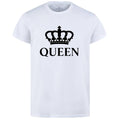 Combo Of King &amp; Queen Style White T-Shirt with Cute Design - King &amp; Queen Design T-Shirts  – Best Quality T-Shirts For Girls | T-Shirt For Women - T-Shirt For Boy | T-Shirt For Men | Queen T-Shirts  | King Design T-Shirt - Small