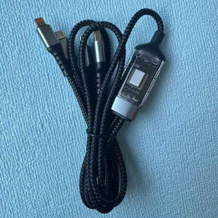 Gamen 3 In 1 Fast Charging Cable 100W Fast Charging Cable Multi Charger Cable Nylon Braided Multiple Usb Universal 3 In 1 Charging Cord Adapter With Type C Micro Byj With Box