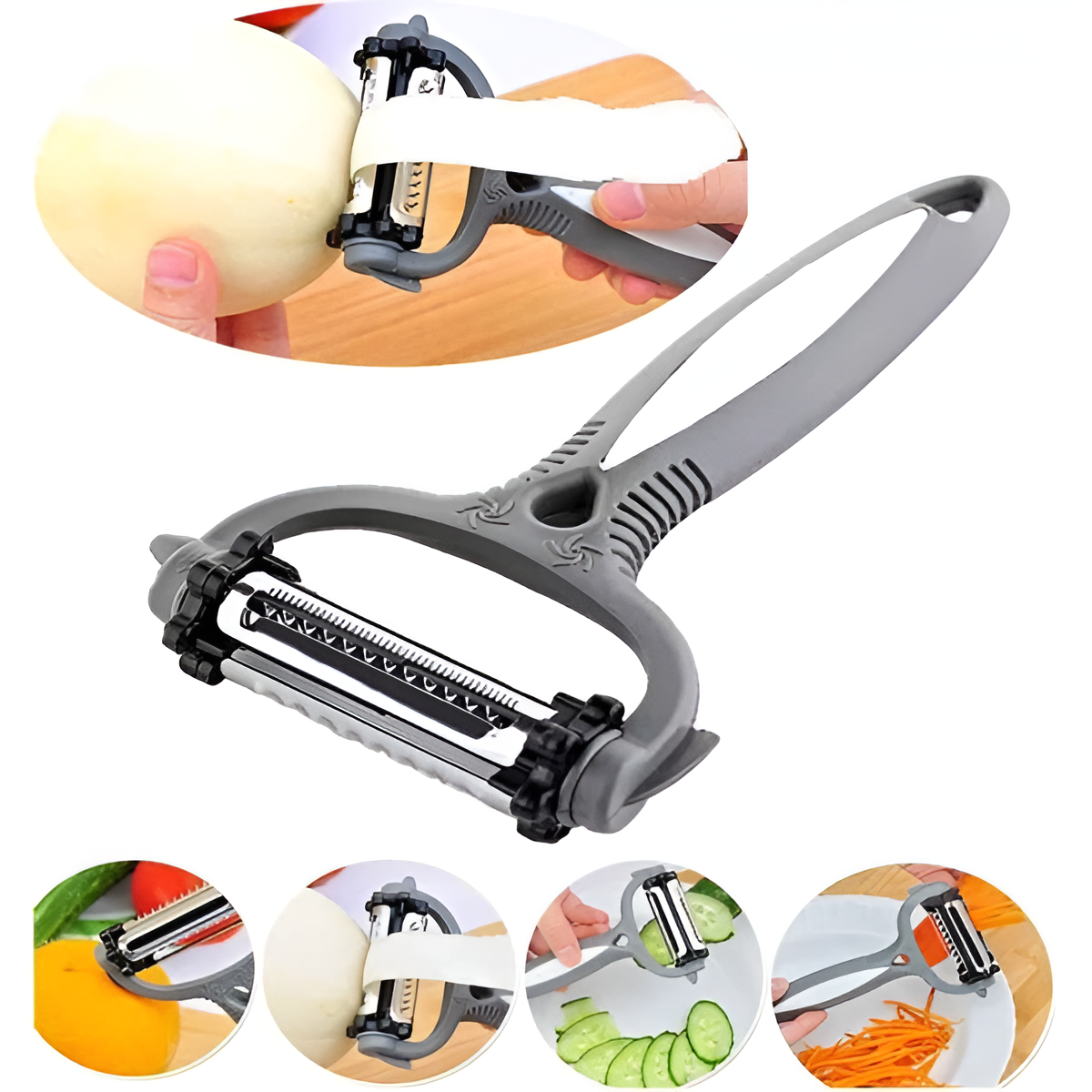 3 In 1 Vegetable Peeler Cyclone Knife Roto Peeler Multifunctional Kitchen Tool Designed For Multiple Peeling Random Color