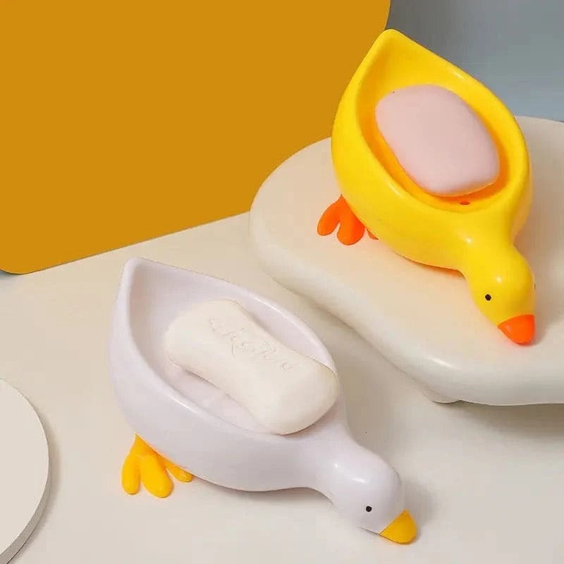 1 Pc Duck Soap Holder Cute Soap Drying Rack Kitchen Bathroom Shelf Floor Type Soap Holder Portable Countertop Soap Organizer Soap Case For Shower Bathroom Kitchen Random Color