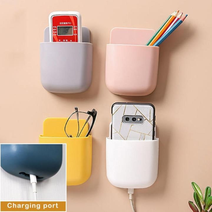 1 Pcs U Shape Wall Mounted Mobile And Remote Holder Wall Mounted Storage Case For Remote Toothbrush Mobile Phone Plug Holder Multifunctional Storage Holder Random Color