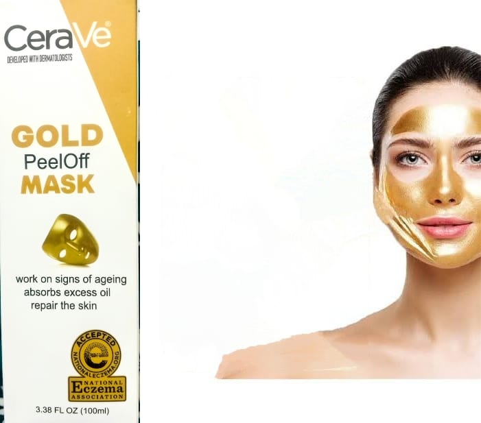 Cerave Radiant Glow Peel Off Gold Mask Deep Cleansing Brightening Facial Treatment 100Ml