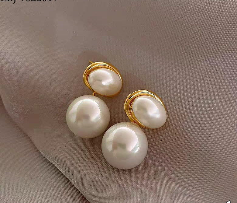 Oval Shape Marble Korean Style Earings For Women Girls Design Earring Jewelry Golden