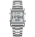 Skmei Men’s Digital Square Watch – Stainless Steel Chain, Quartz Movement, Without box - Golden
