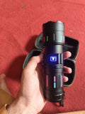 Tactical Led Flashlight Kit With Portable Green Hard Case High Powered Rechargeable Multi Mode Light