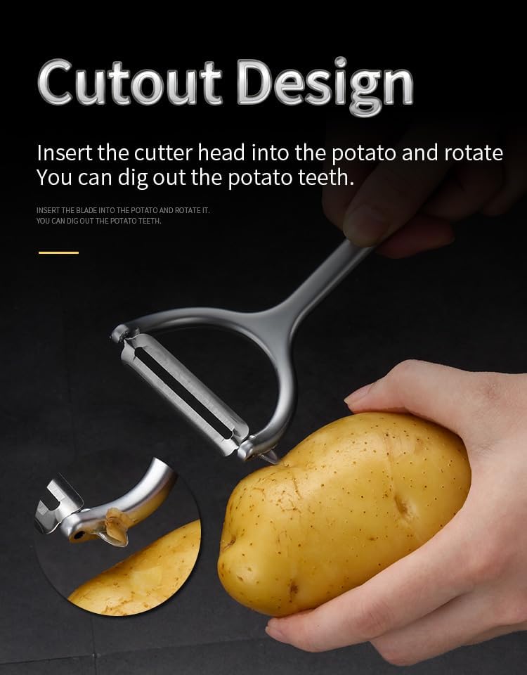 Stainless Steel Vegetable Peeler Dual Blades For Effortless Peeling