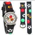 High Quality Cute Football Cartoon Children Watch Girls Rubber Kids Watches Boys Silicone Quartz Wristwatches Random Colour