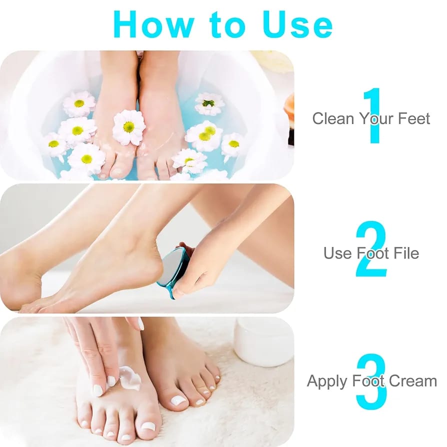 2 In 1 Double Sided Nano Glass Callus Remover Crystal Hair Eraser Safe Quick Foot File Dead Skin Hard Callus Remover Painless Epilator For Women Portable Pedicure Tool