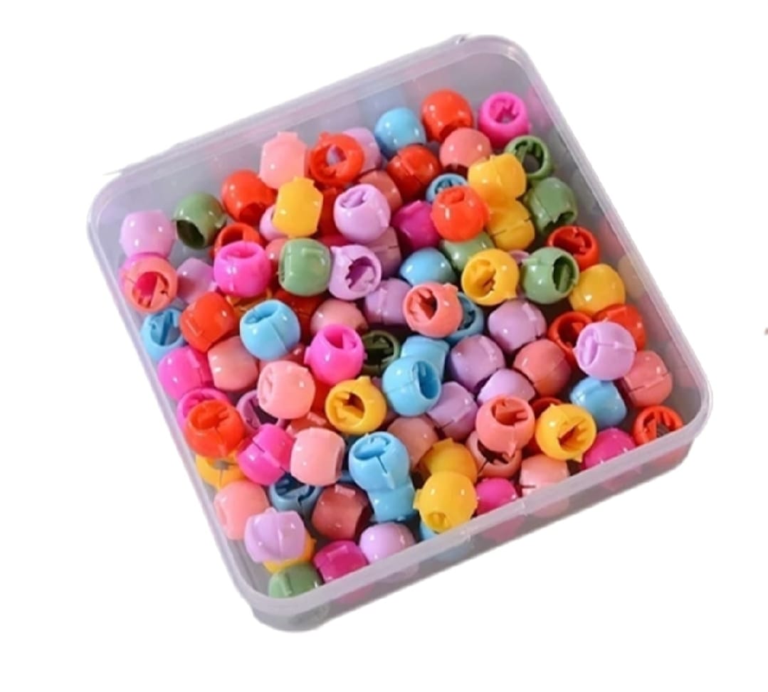 30 Pcs Baby Girls Hairpins Cute Candy Color Mini Hair Clips Hair Braids Beads Set Random Color