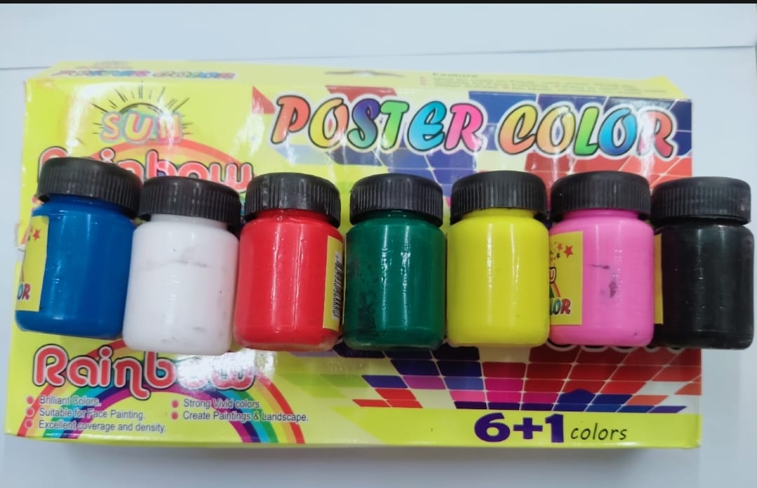 Poster Colours 61 Pack With Free Brush Multi Purpose Watercolor Set For Art School And Face Painting