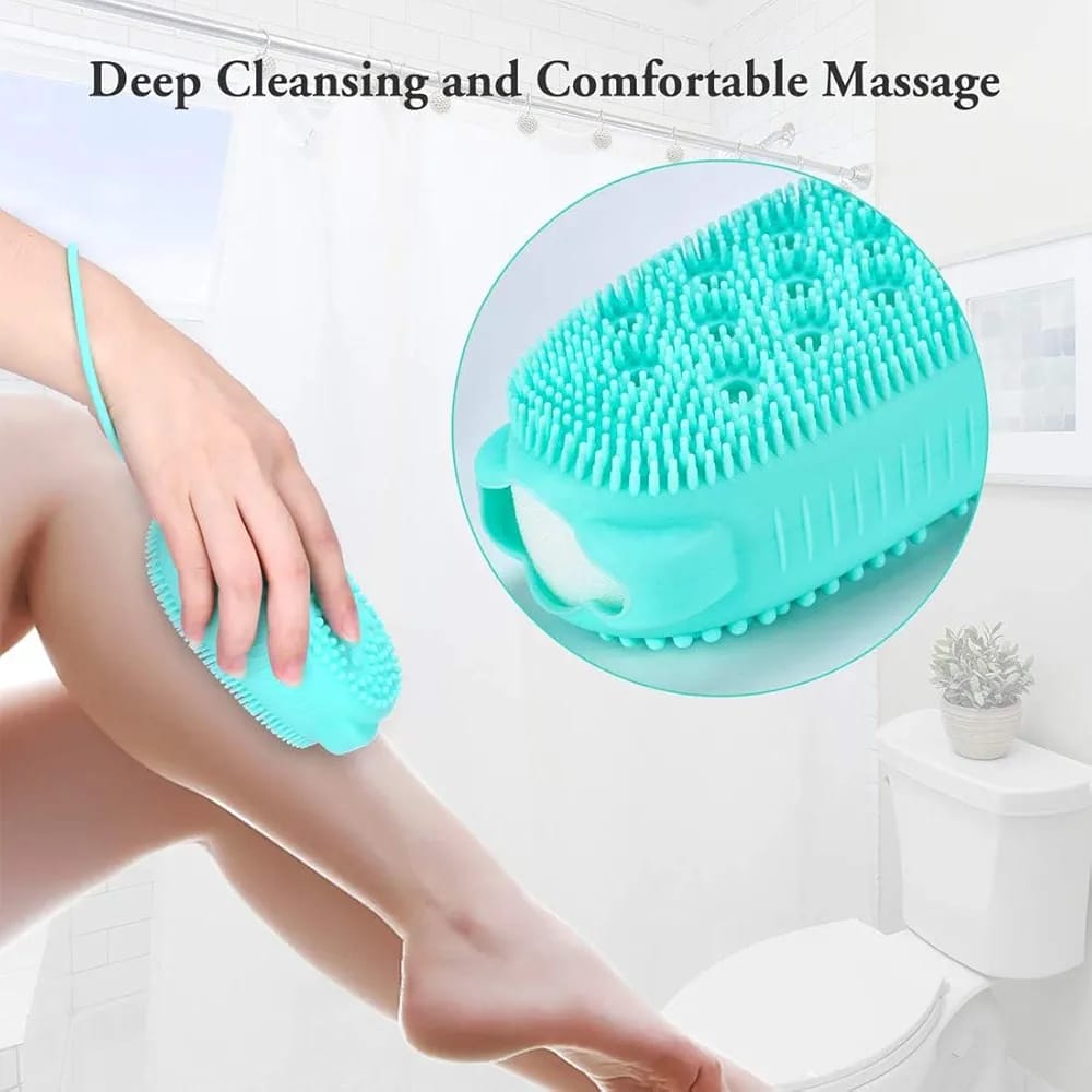 Bubble Bath Brush Double Sided Silicone Body Brush With Quick Foaming Sponge Gentle Exfoliation Massage For All Skin Types