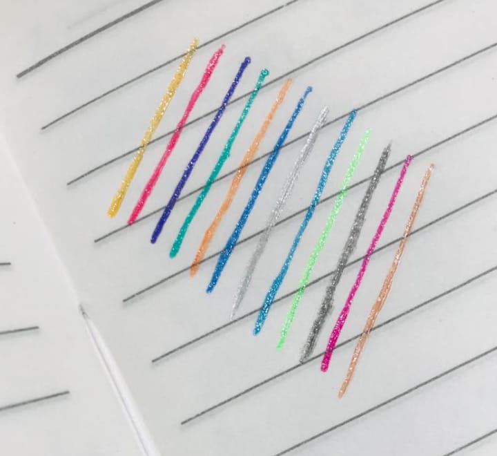 Fruit Scent Gel Glitter Pen 10Mm Smooth Writing With A Sparkle Pack Of 12