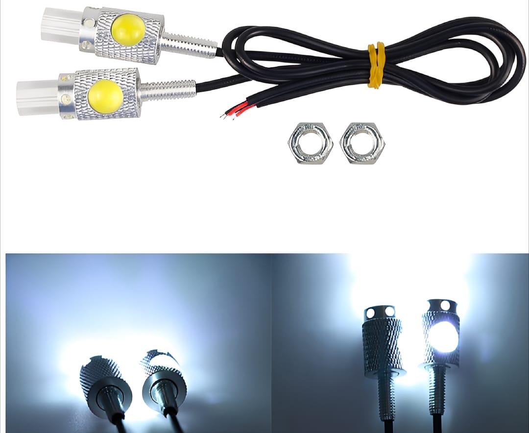 Motorbike Universal Mini LED Indicator &amp; Number Plate Light – Super Bright 12V 1W Aluminum Waterproof Signal Lamp – Long-Lasting, Energy-Efficient Motorcycle &amp; Car Lighting Accessory - PACK OF 2, blue